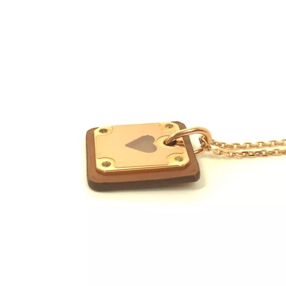 HERMES Heart Chain Asdukour PM Pendant accessories Necklace Unused - Picture 10 of 13